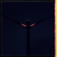 Wind turbine at night
